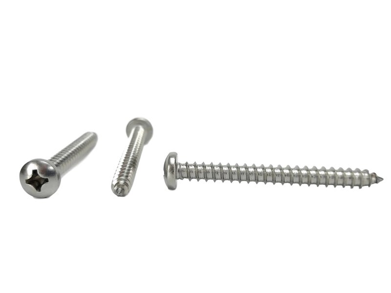 Chenango Supply #14 X 2-1/2" Stainless Phillips Pan Head Sheetmetal Screw (1/2" to 2-1/2" in Listing) 50 Sheet Metal Screws (#14 X 2-1/2") - Image 1